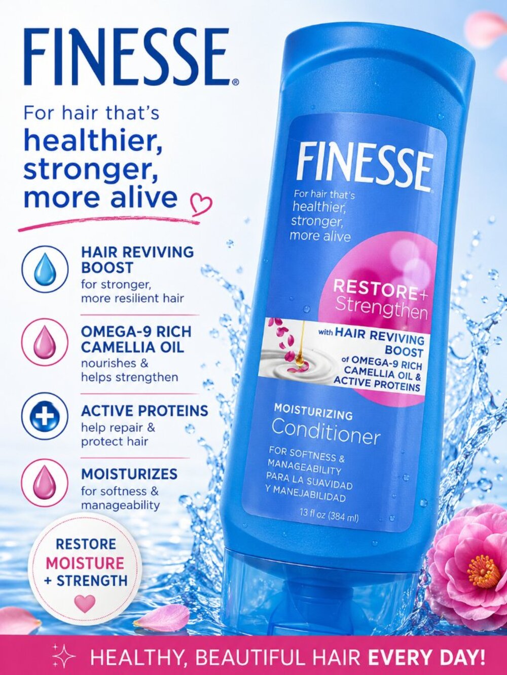 Finesse Restore + Strengthen Moisturizing Conditioner